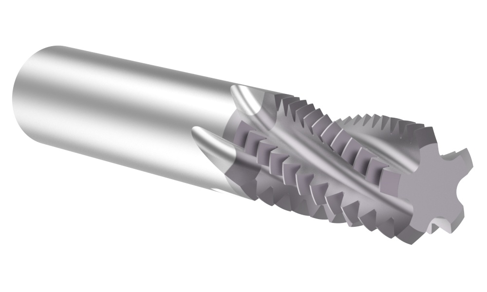 Picture of Thread Mill USA TM11NPTF Carbide 1" x 11.50TPI NPT 0.620 Cut Dia Cylindrical 0.6250 4.000 OAL TIALN